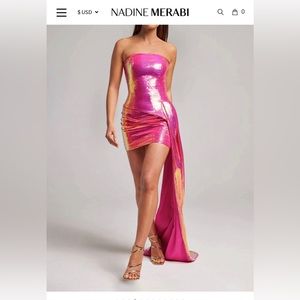 Two-piece set Sequin pink dress